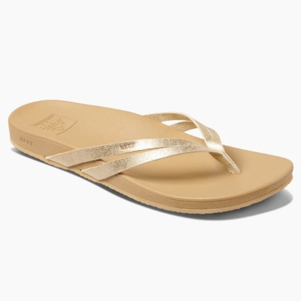 Reef Women's Gold Tan Metallic Thongs Sandals